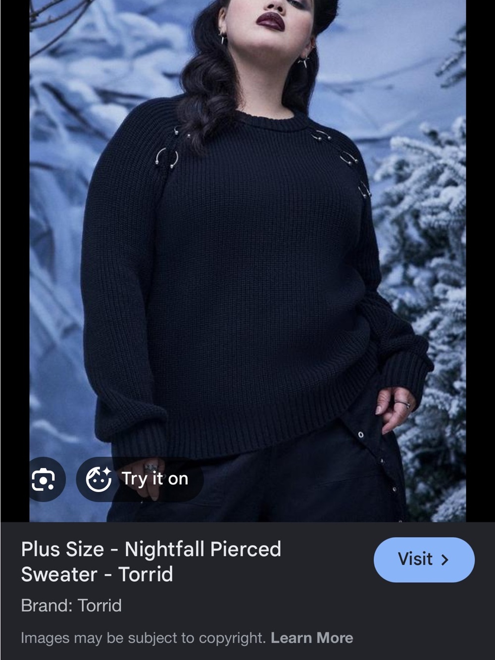 torrid Nightfall Pierced Sweater - Picture 4 of 4